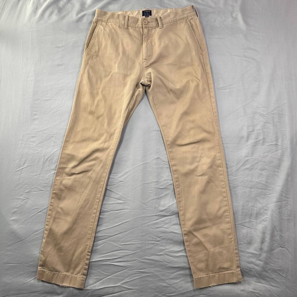 J Crew The Driggs Chino‎ Pants Khaki Mens 29x32 (30x30) Slim Fit Career Work - Picture 2 of 13